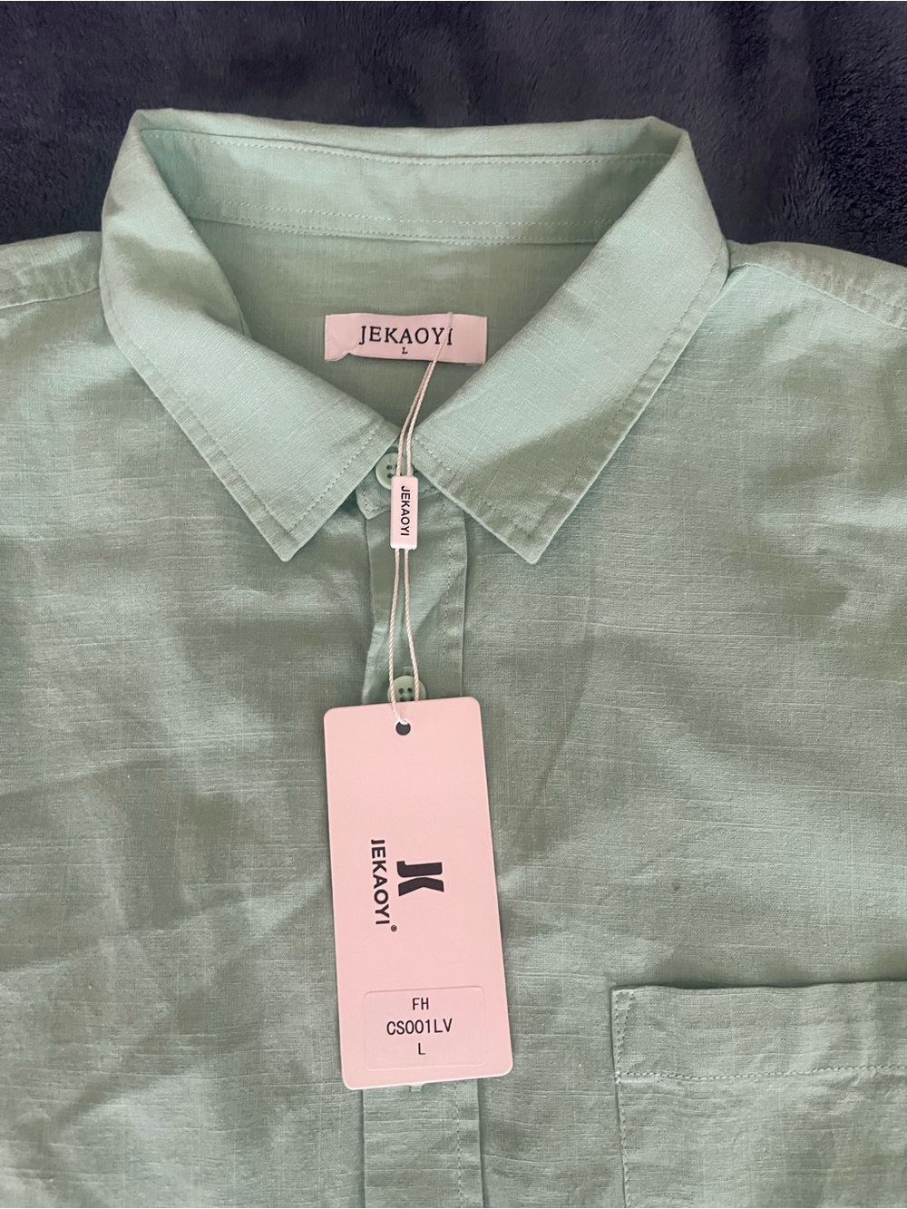 & Other Stories Mint Green Button-Down Linen Shirt